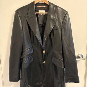 Nanushka Black Faux Leather Blazer